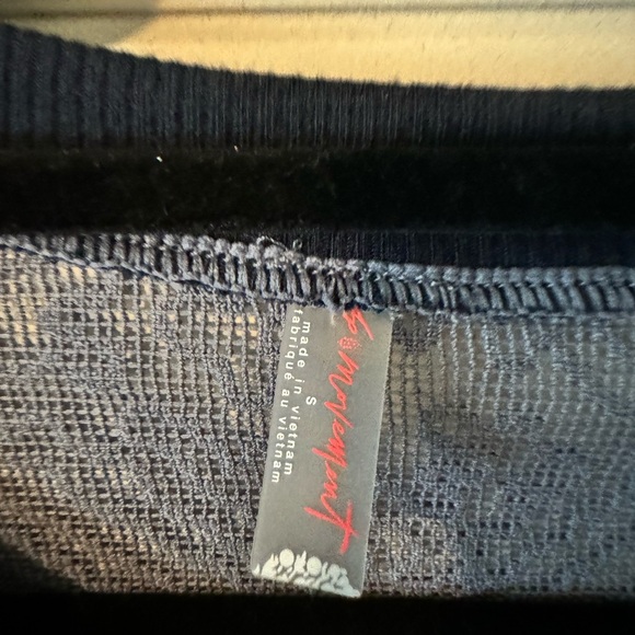 NEW Free People Movement Good Sport Cropped Tee Blue Lace Blue Size Small NWT - Picture 5 of 6